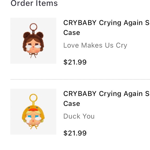 Pop Mart Crybaby Crying Again Earphone Case Duck You - Picture 5 of 5